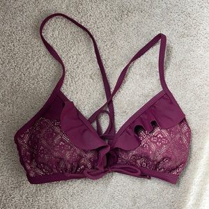 NWOT Ruffle Cross-back Bikini Top